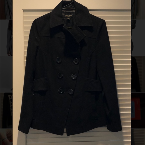 guess long black coat